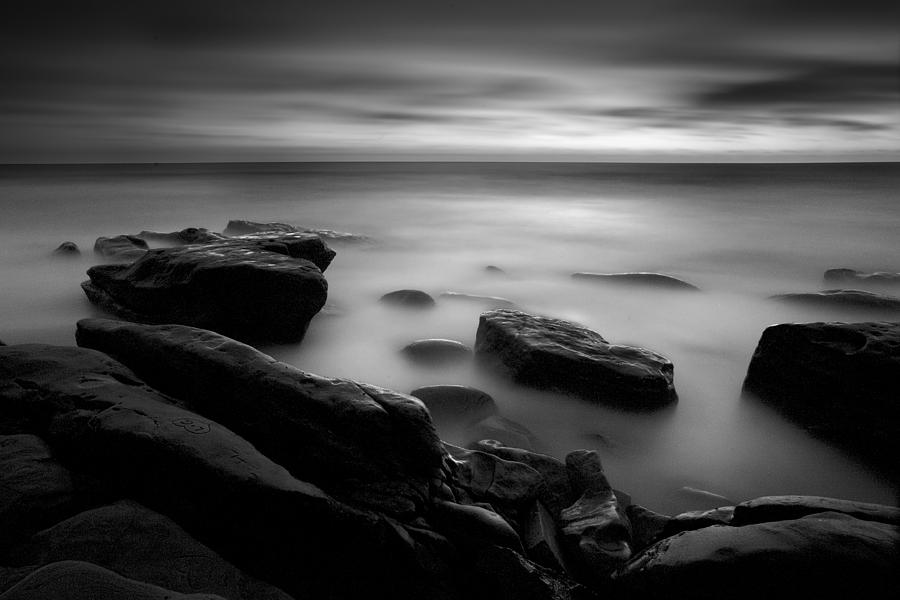 Misty Water Black And White Photograph