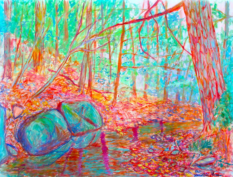 Misty Woods Painting by Kendall Kessler