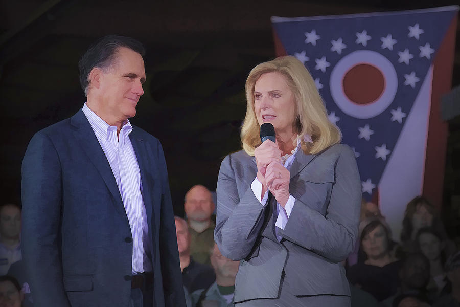 Mitt and Ann Romney in Ohio 2012 Photograph by Jack R Perry
