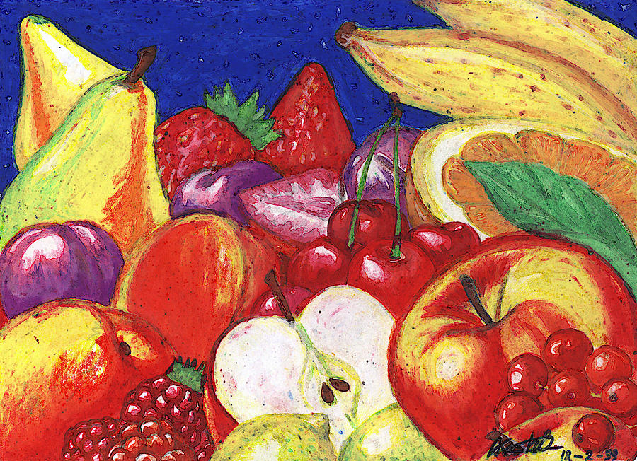 Mix of Fruits Painting by Alban Dizdari