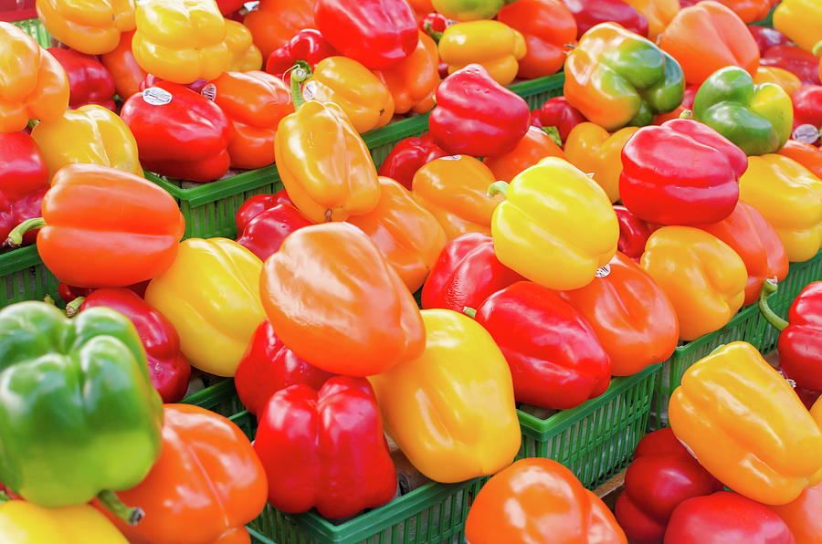 Mixed Bell Peppers At The Market Photograph by Danielle Donders