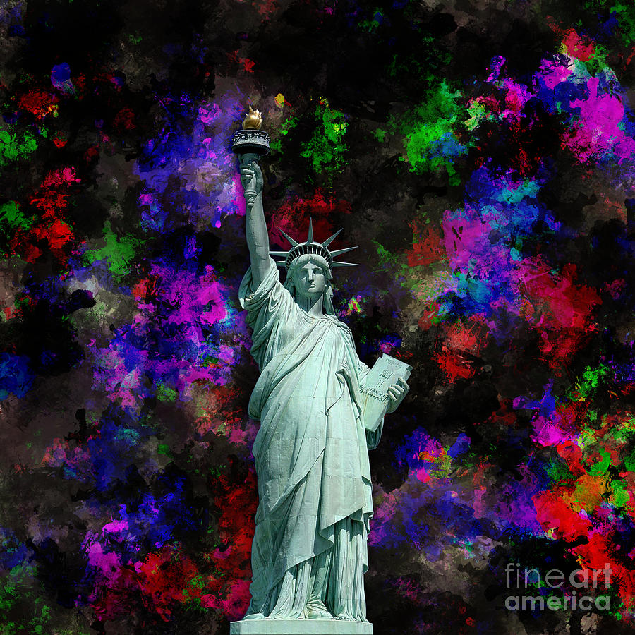 Mixed Media Statue of Liberty Digital Art by Phil Perkins