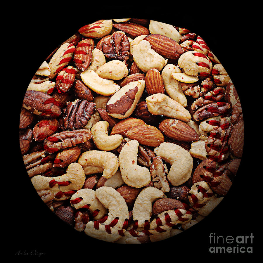 Mixed Nuts Baseball Square Photograph by Andee Design
