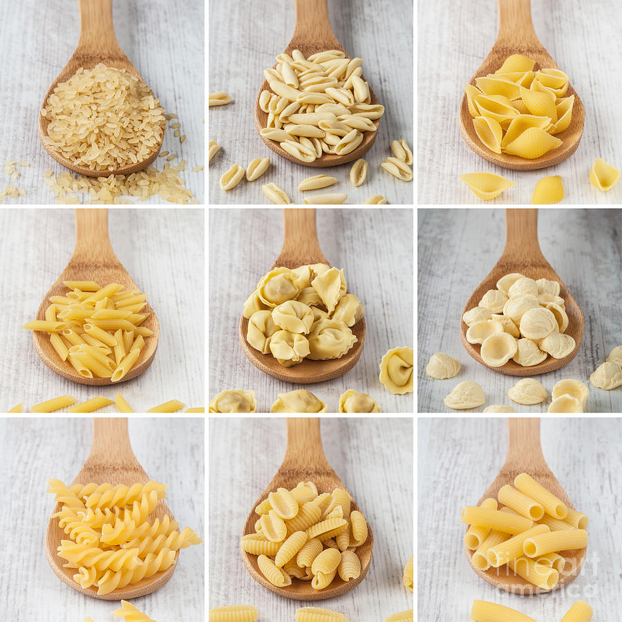 Spoon Still Life Photograph - Mixed pasta collage by Sabino Parente