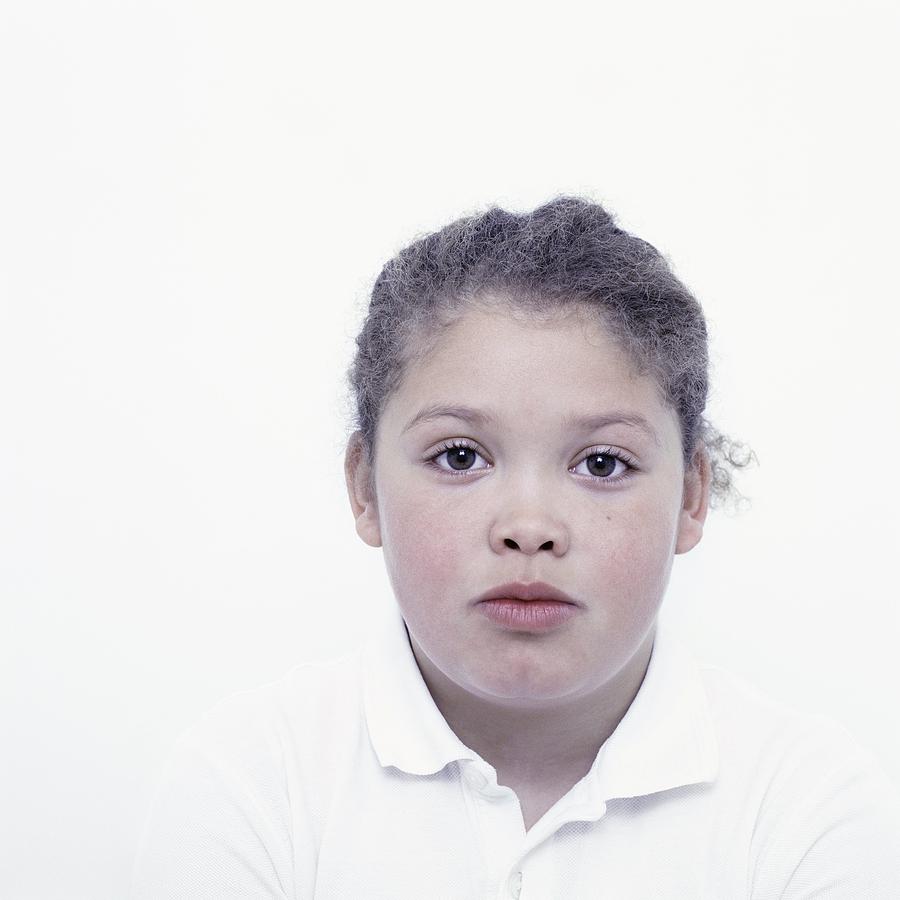 Portrait Photograph - Mixed Race Girl by Larry Dunstan/science Photo Library