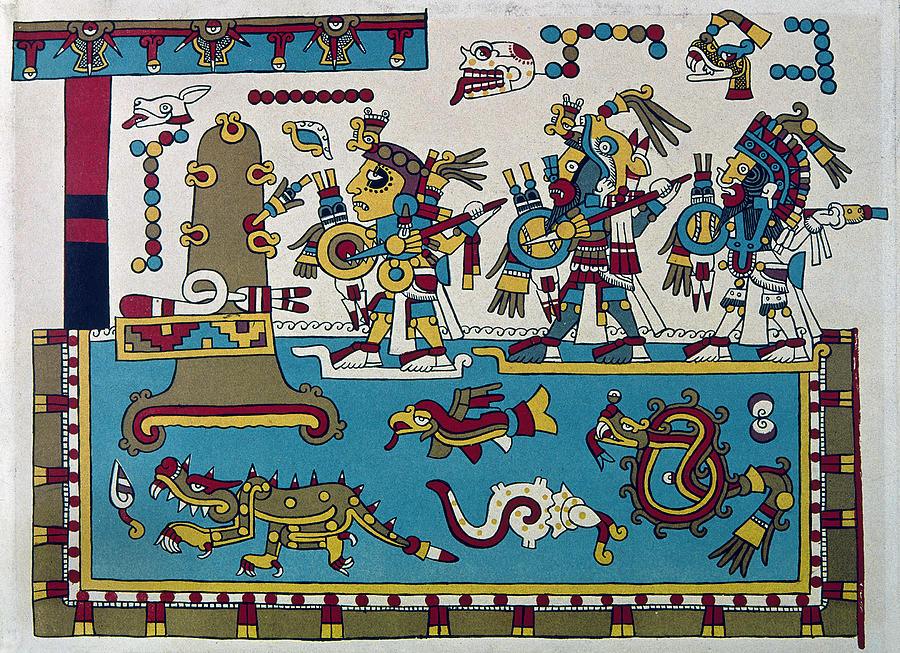 Mixtec Warriors Painting by Granger