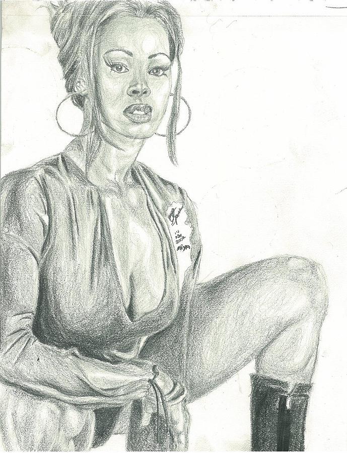 African American Drawing - Miya by Norman Sparrow