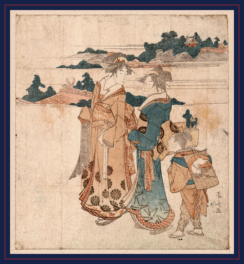 1807 Drawing - Miyamode Suru Bijin by Japanese School