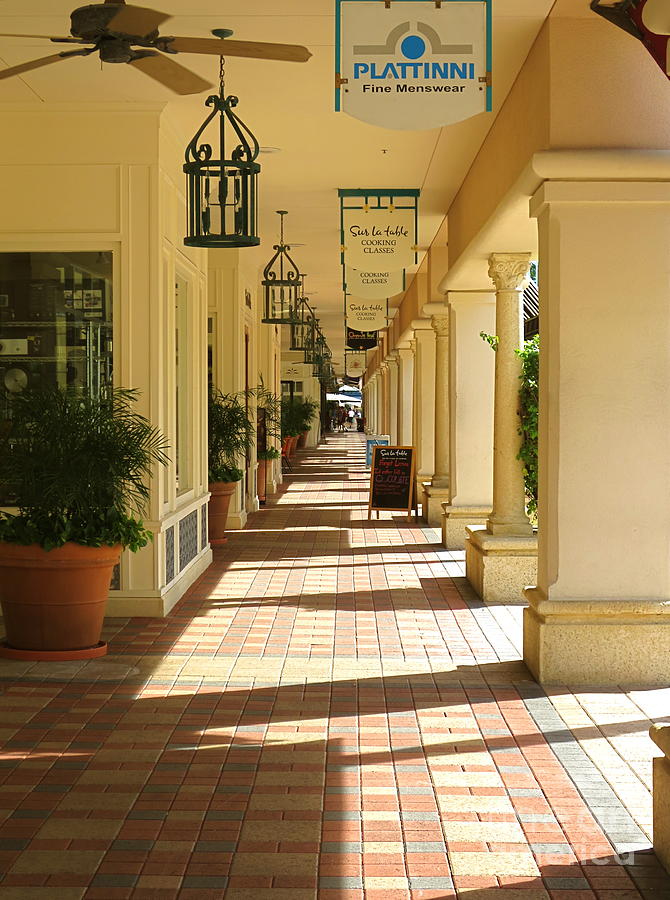 Boca Center. Boca Raton Florida. Upscale Retail Shopping Center view facing  North. Photograph by Robert Birkenes - Fine Art America