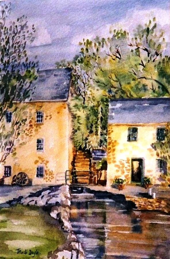 Historic Flour Mill  Kells County Kilkenny   Painting by Trudi Doyle