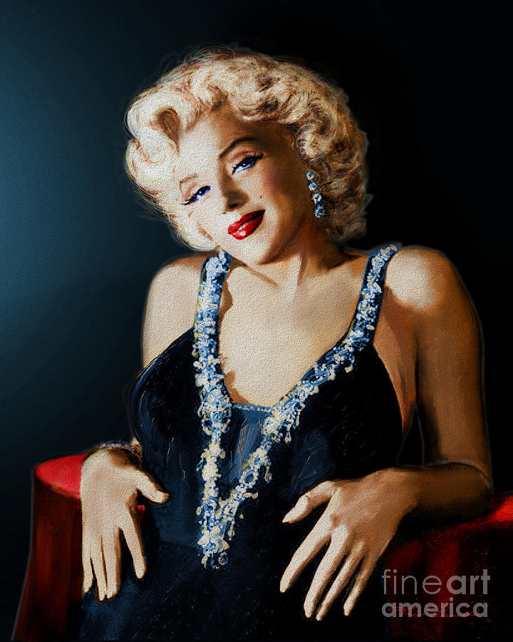 Marilyn Monroe Painting - MM 126 blue by Theo Danella