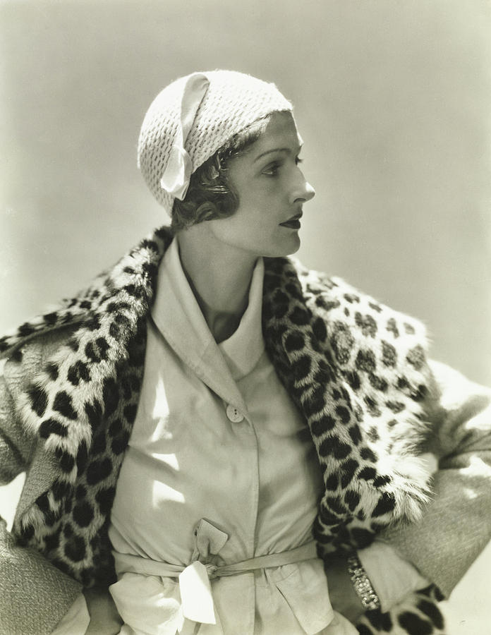 Mme E D Exner In A Marie-christine Cap Photograph by George Hoyningen-Huene