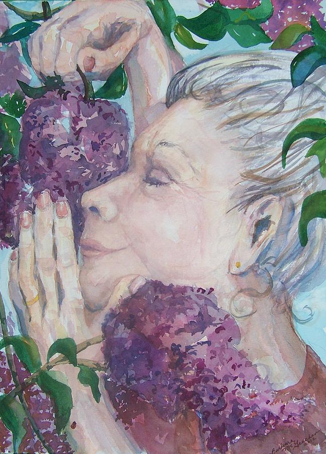 Mmmm Lilacs Painting by Barbara McGeachen