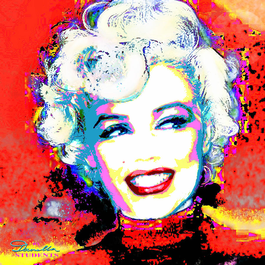 Marilyn Monroe Painting - MMother Of Pearl Red 1 by Theo Danella