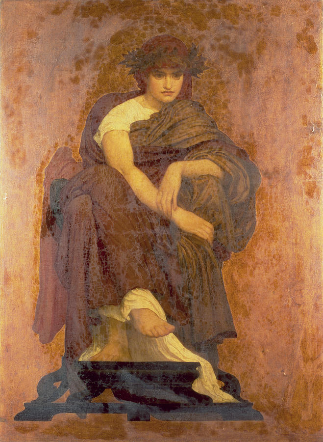 Classical Photograph - Mnemosyne, The Mother Of The Muses Oil On Canvas by Frederic Leighton