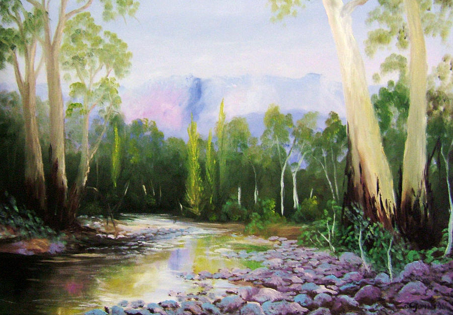 Mnt Buffalo ovens river Painting by Glen Johnson