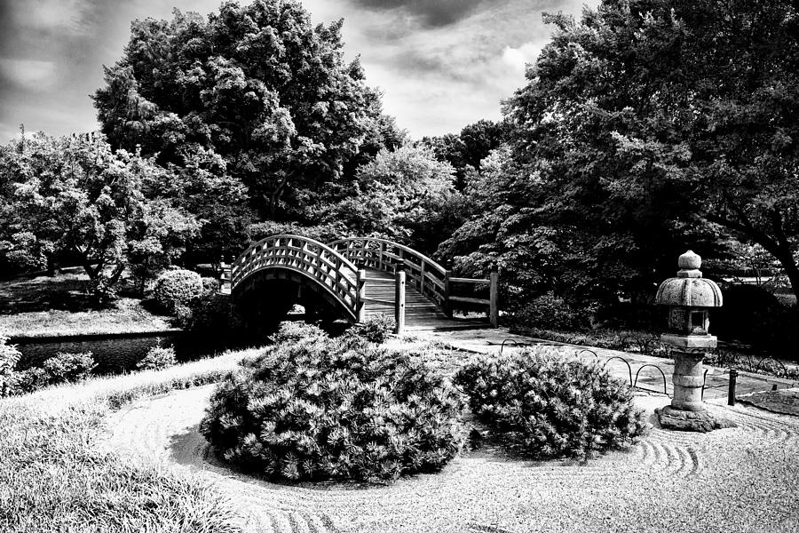 MO Bot Garden Arched Bridge black and white DSC06964 DSC06964 Photograph by Greg Kluempers