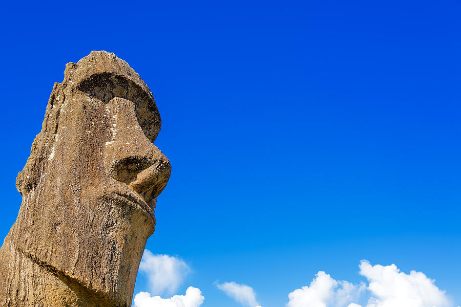 Moai and Blue Sky Photograph by Jess Kraft