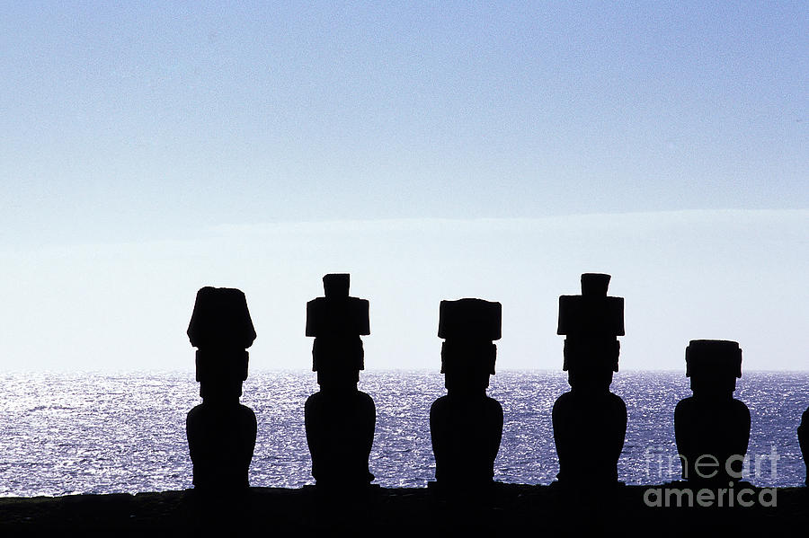 Moai onEaster Island Chile Photograph by Ryan Fox