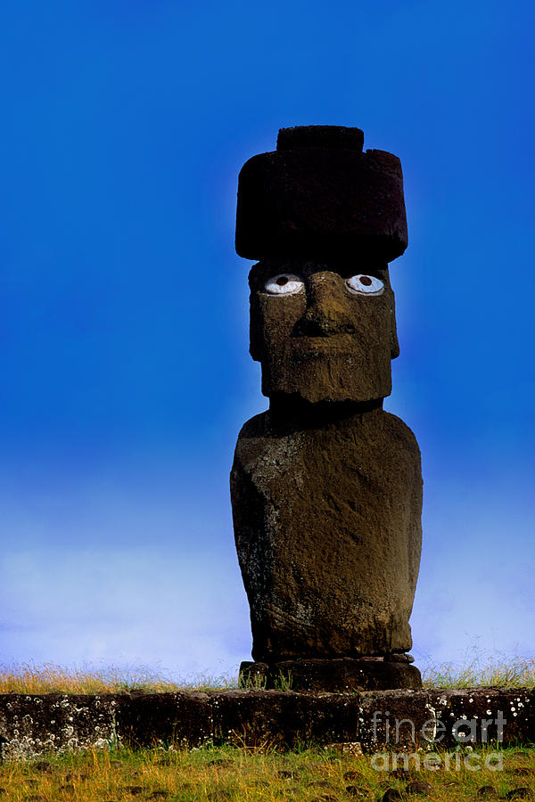 Moai Statue Photograph by Bill Bachmann
