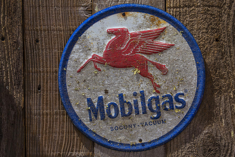 Sign Photograph - Mobil Gas Sign by Garry Gay