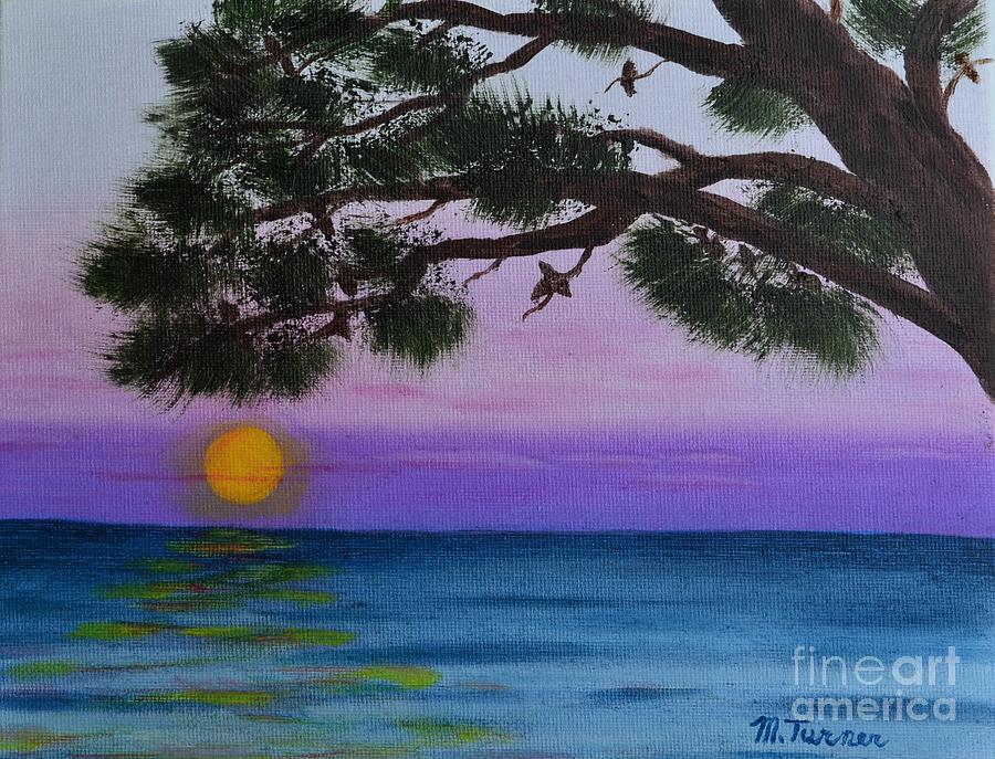 Mobile Bay Sunset Painting by Melvin Turner