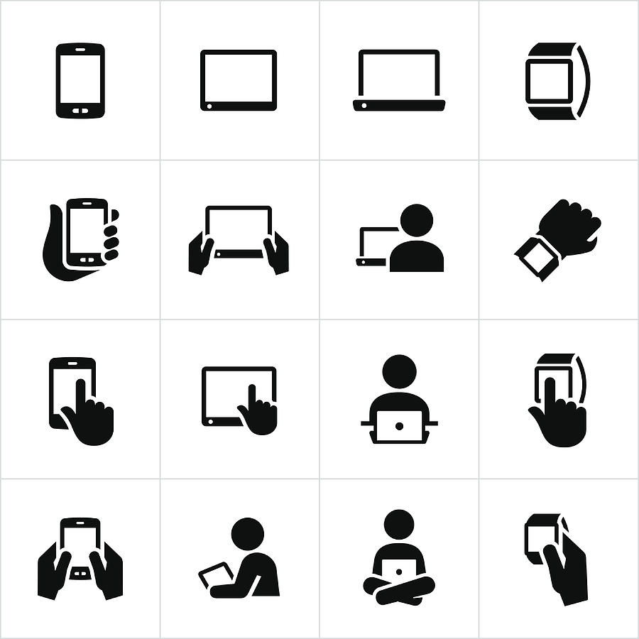 Mobile Devices Icons Drawing by Appleuzr