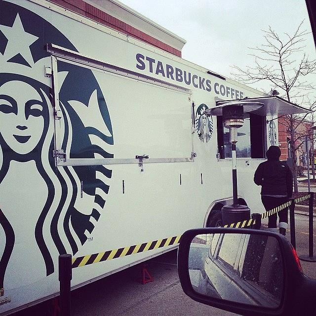 Starbucks Photograph - Mobile #starbucks While The Building Is by Kelly Bartlett