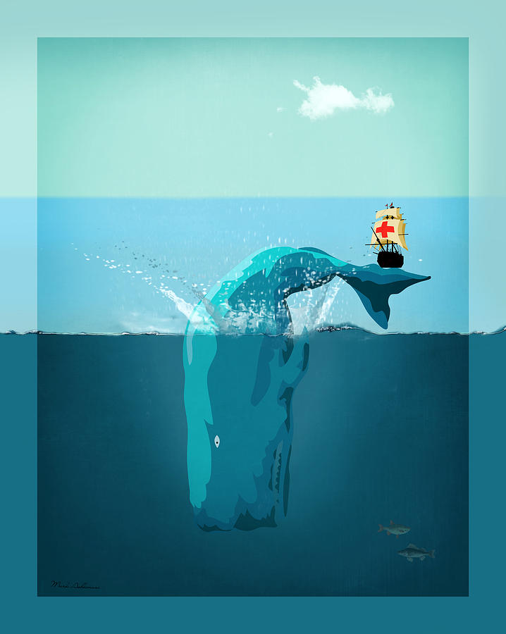 Cool Digital Art - Moby Dick by Mark Ashkenazi