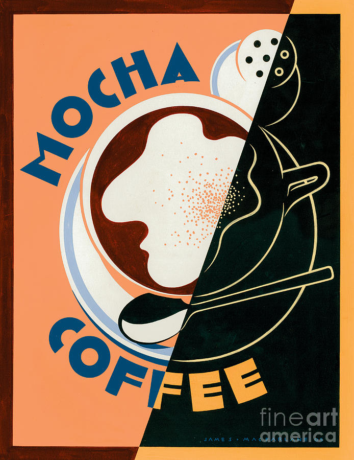 Vintage Digital Art - Mocha coffee by MGL Meiklejohn Graphics Licensing