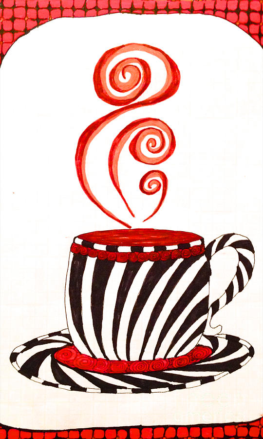 Mocha Zebra Stripe Large Drawing by Anita Lewis