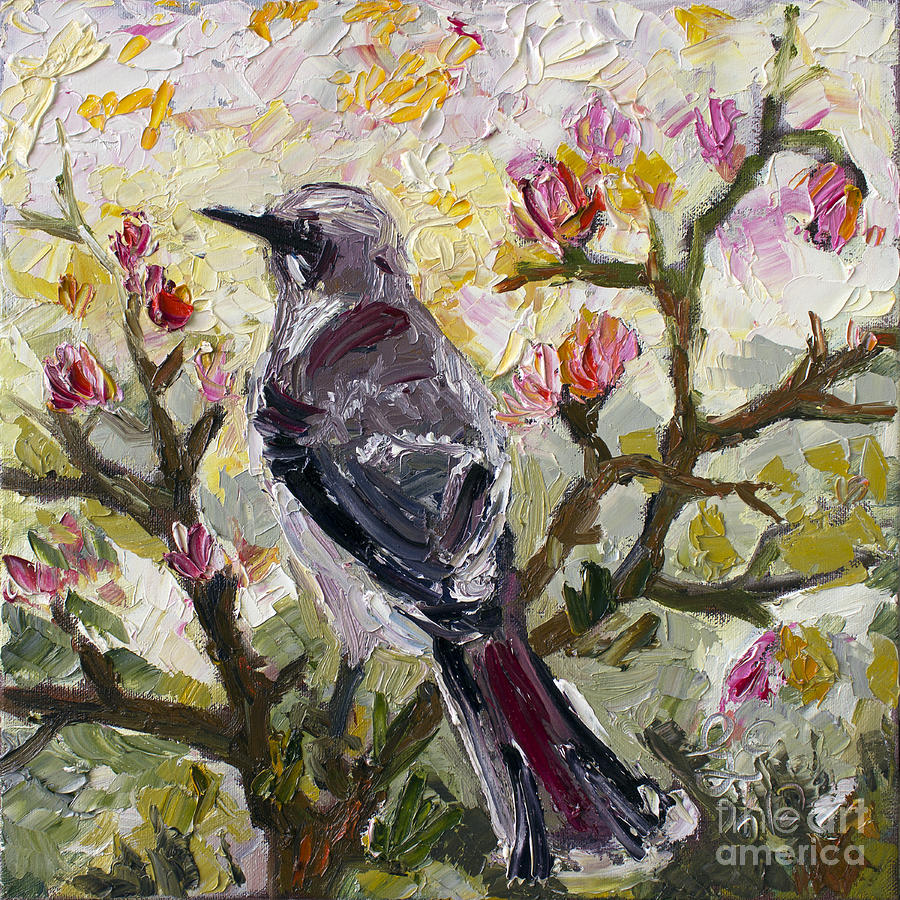 Bird Painting - Mockingbird by my Window by Ginette Callaway