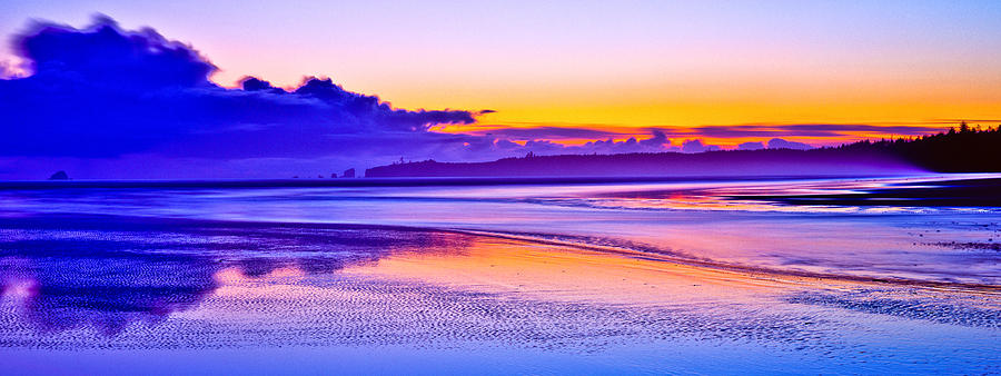 Sunset Photograph - Moclips Beach Clouds Twilight Reflection by Tim Rayburn