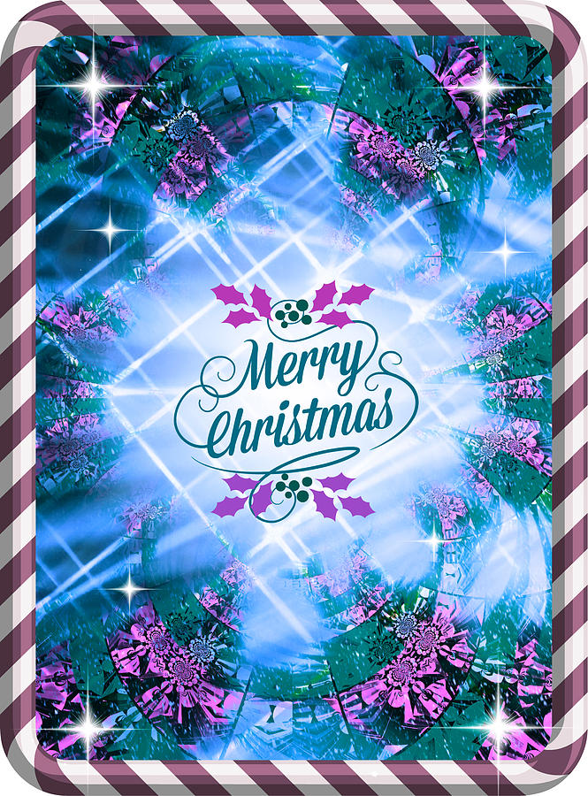 Christmas Digital Art - Mod Cards - Christmas Blessings III - Merry Christmas by Aurelio Zucco