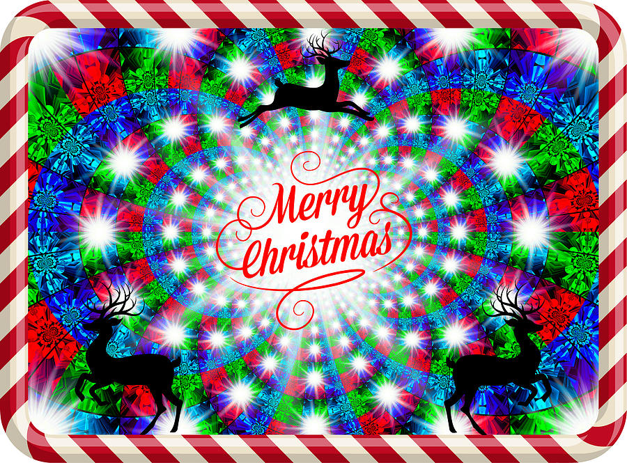 Mod Cards - Holiday Lights XII - Merry Christmas Digital Art by Aurelio Zucco