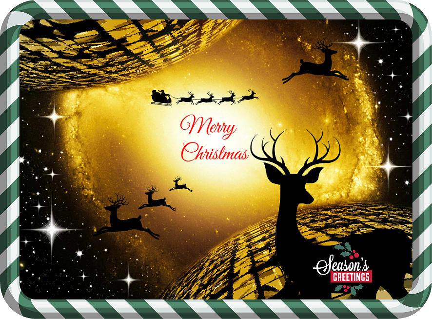 Mod Cards - Intergalactic Santa II - Merry Christmas - Seasons Greetings Digital Art by Aurelio Zucco