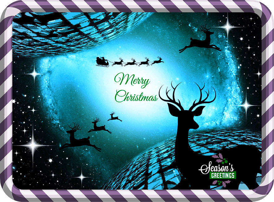 Mod Cards - Intergalactic Santa III- Merry Christmas - Seasons Greetings Digital Art by Aurelio Zucco