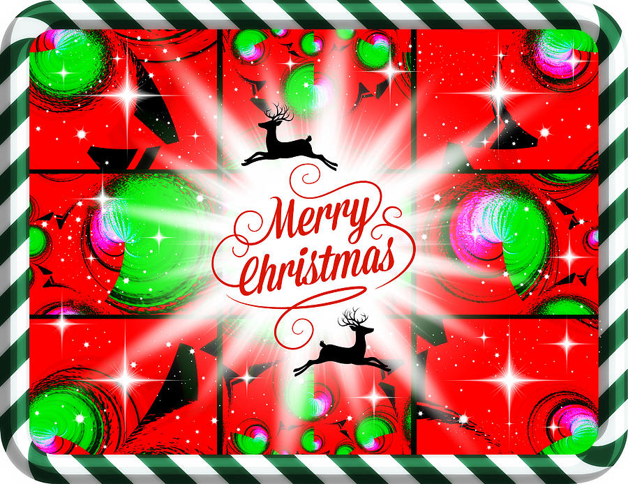 Mod Cards - Merry Christmas Reindeer Digital Art by Aurelio Zucco