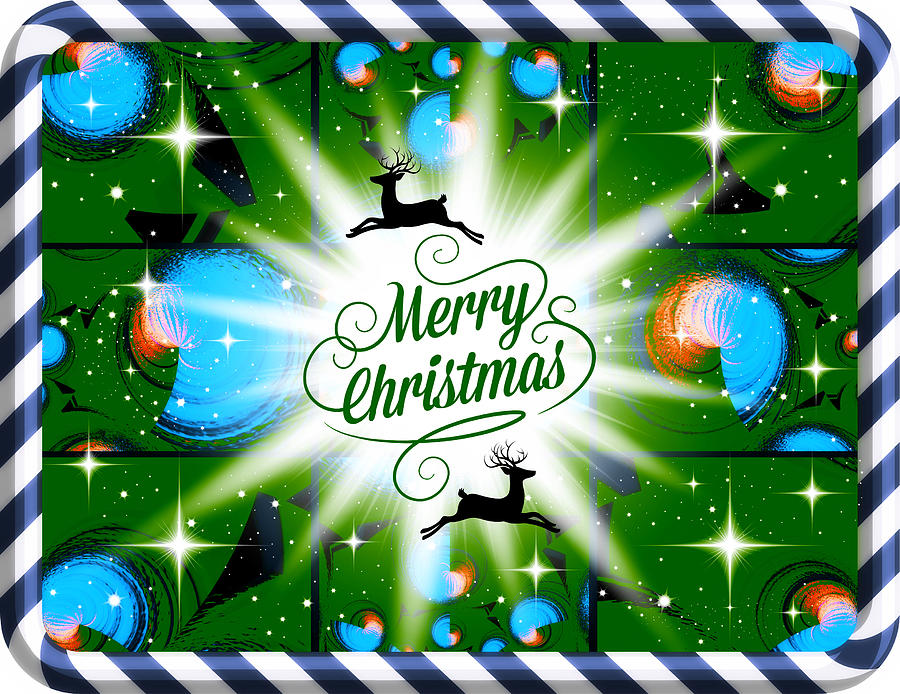 Mod Cards - Merry Christmas Reindeer II Digital Art by Aurelio Zucco