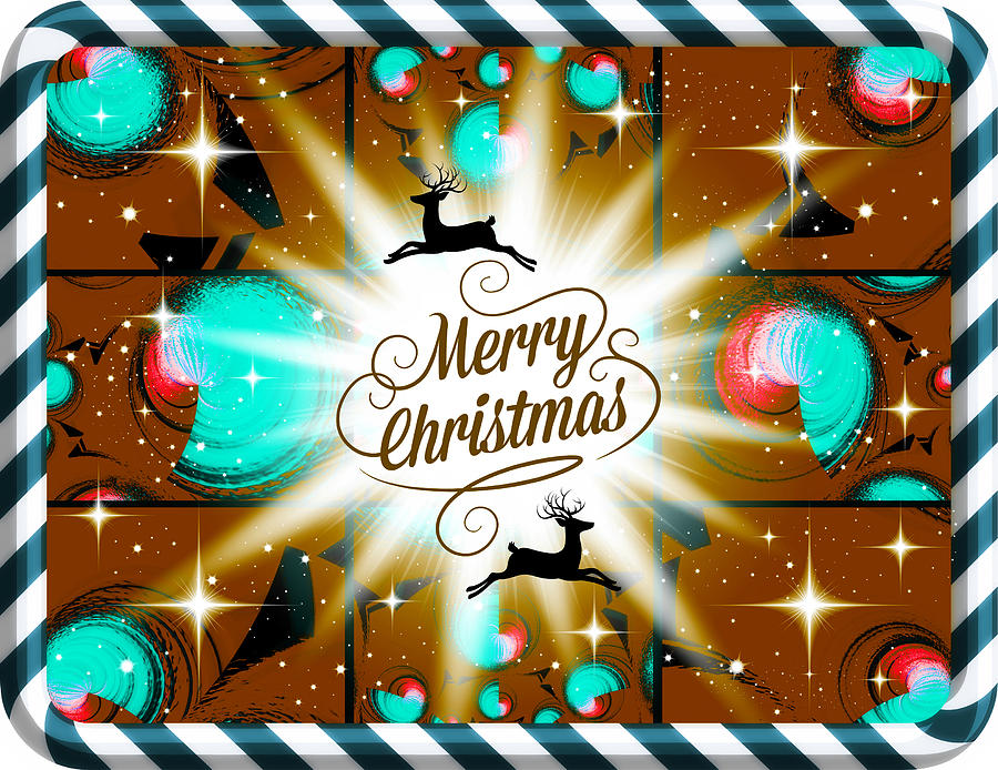 Mod Cards - Merry Christmas Reindeer III Digital Art by Aurelio Zucco