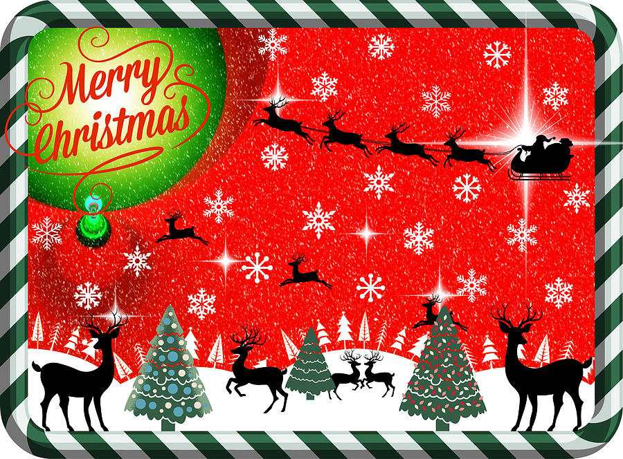 Mod Cards - Reindeer Games - Merry Christmas Digital Art by Aurelio Zucco