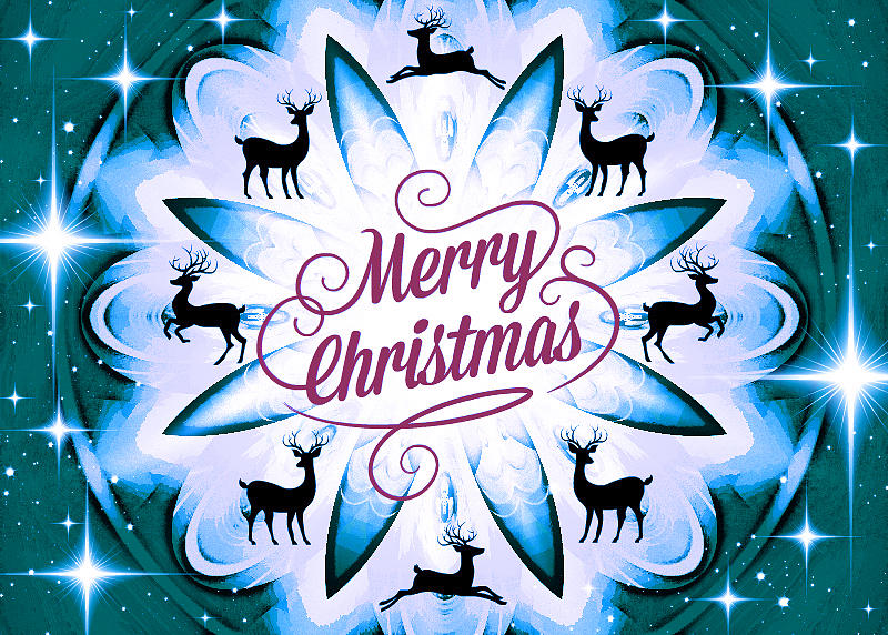 Mod Cards - Santas Reindeer III - Merry Christmas Digital Art by Aurelio Zucco