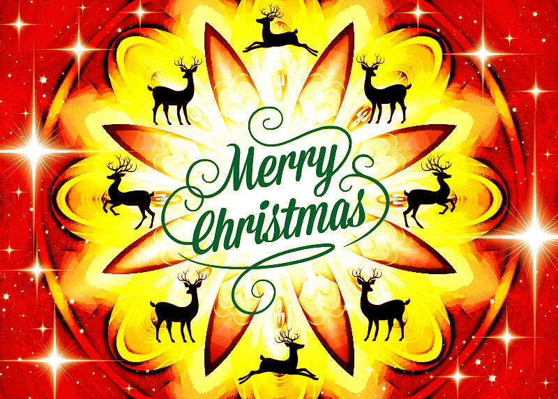 Mod Cards - Santas Reindeer IV - Merry Christmas Digital Art by Aurelio Zucco