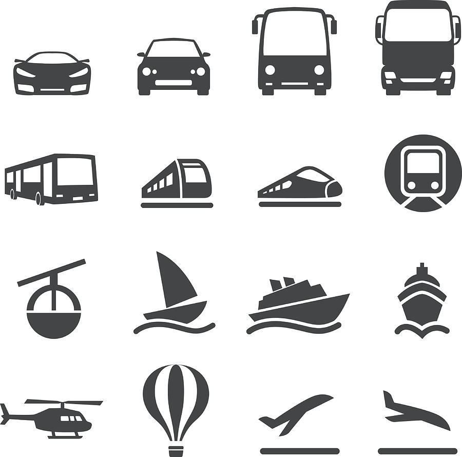 Mode of Transport Icons Set 2-Acme Series Drawing by -victor-