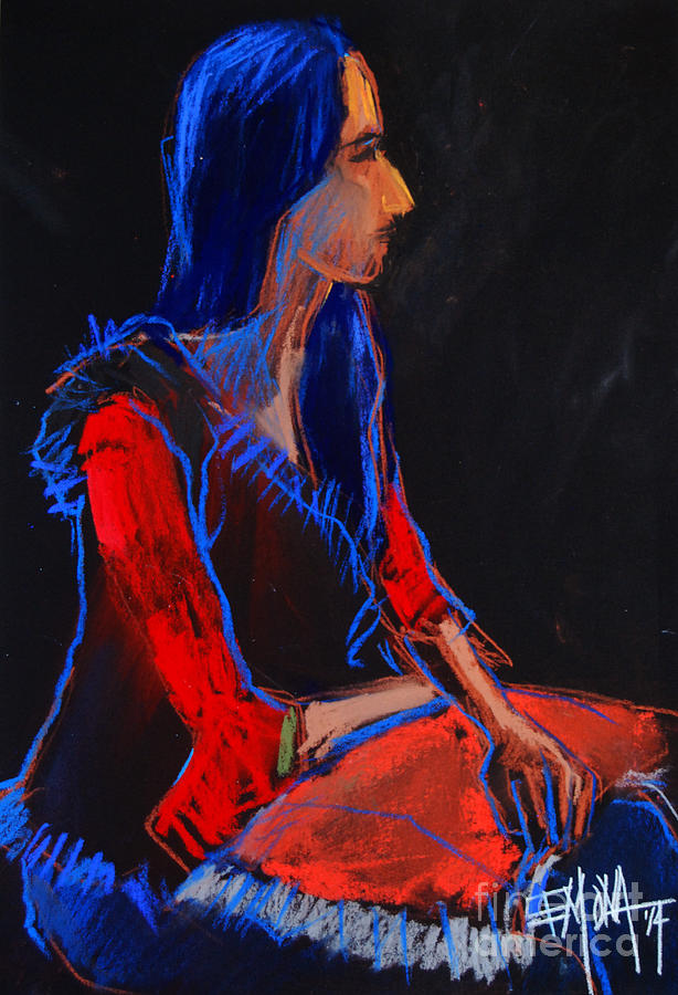 Model #2 - figure series Painting by Mona Edulesco