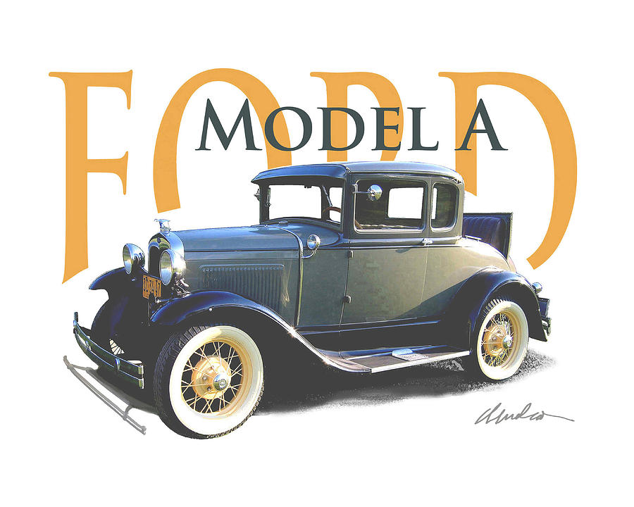 Car Painting - Model A by Barry Cleveland