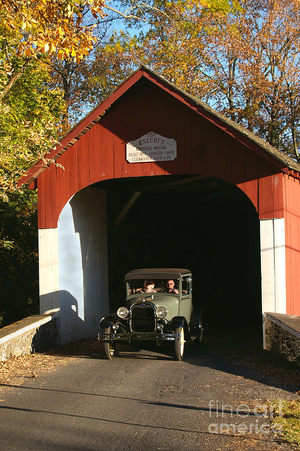 Model A Ford at Knechts Bridge Photograph by Anna Lisa Yoder