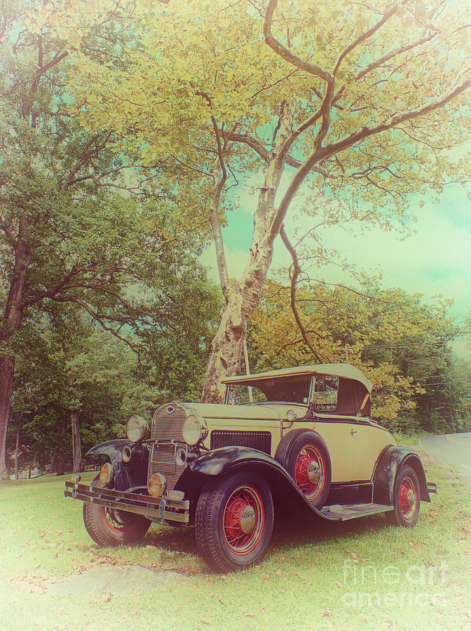 Model A Roadster - colorized version Photograph by Mark Miller