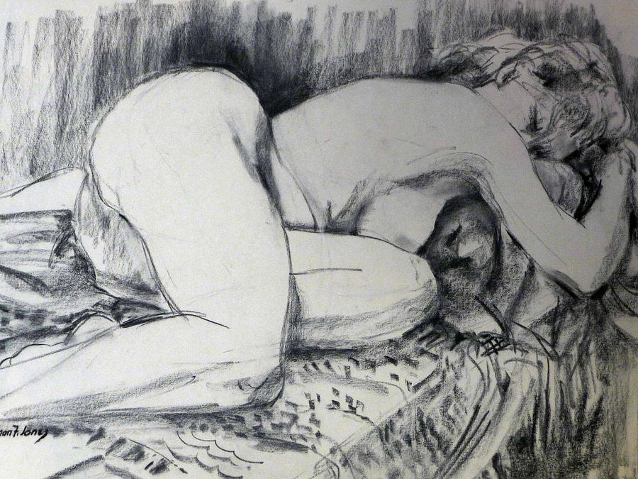 Model-at-Rest Drawing by Joan Jones
