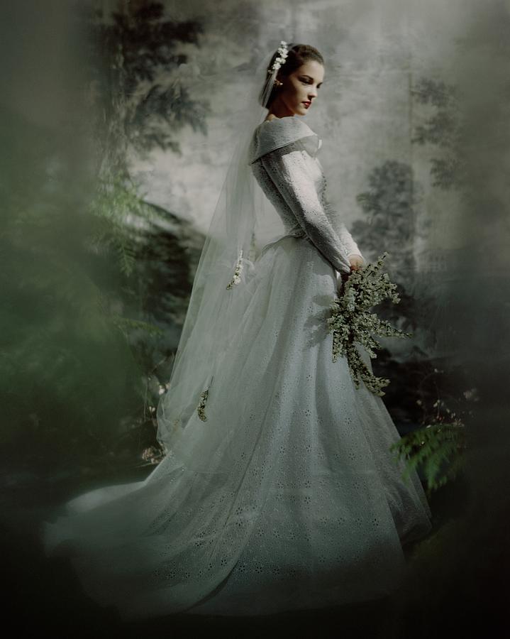 Model In A Batiste Wedding Dress Photograph by Frances McLaughlin-Gill